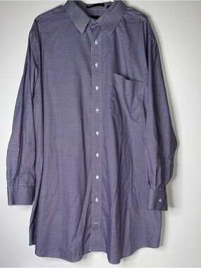 Men's Purple Micro-Check Dress Shirt - Long Sleeve